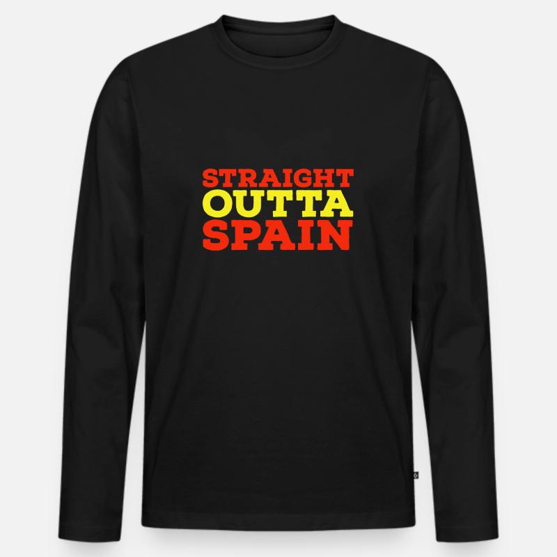 Spanien - Männer Premium Bio Langarmshirt - Schwarz