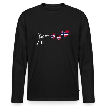 norwegen oslo love norwegisch norway norweger - Männer Premium Bio Langarmshirt - Schwarz - Vorne - Nico (187cm)