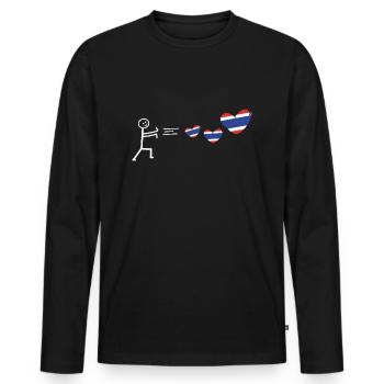 thaïlande thai love bangkok baht thaïlande drapeau - T-shirt manches longues Premium bio Homme - noir - Devant - Nico (187cm)