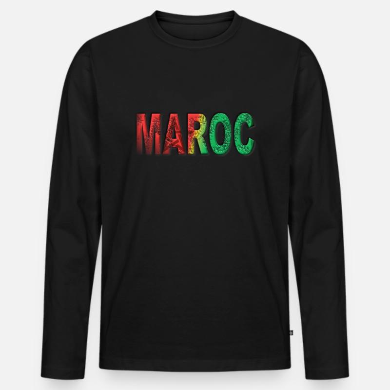 MAROC - Männer Premium Bio Langarmshirt - Schwarz