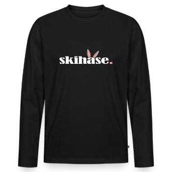 skihase hüttengaudi alpin ski skihaserl - Männer Premium Bio Langarmshirt - Schwarz - Vorne - Nico (187cm)
