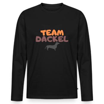 Team Dackel Hundefreund Hundeliebhaber - Männer Premium Bio Langarmshirt - Schwarz - Vorne - Nico (187cm)