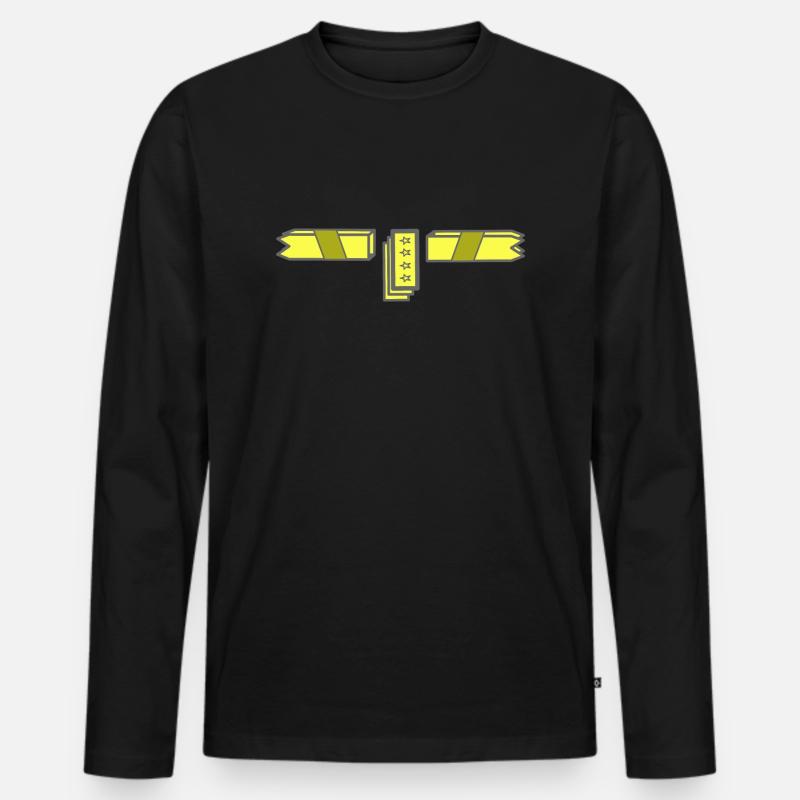 Gelb2 - Männer Premium Bio Langarmshirt - Schwarz