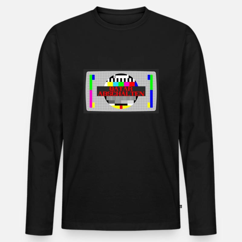 BOYKOTT KATAR QATAR ABSCHALTEN - Männer Premium Bio Langarmshirt - Schwarz