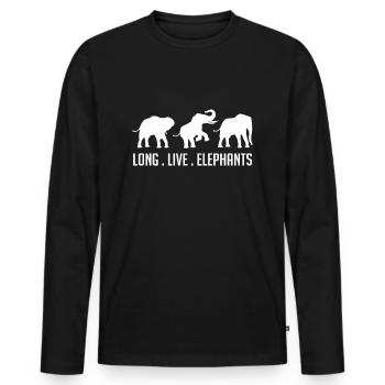 Long Live Elephants - T-shirt manches longues Premium bio Homme - noir - Devant - Nico (187cm)