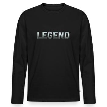 Legend - Men's Premium Organic Long Sleeve Shirt - black - Front - Nico (187cm)