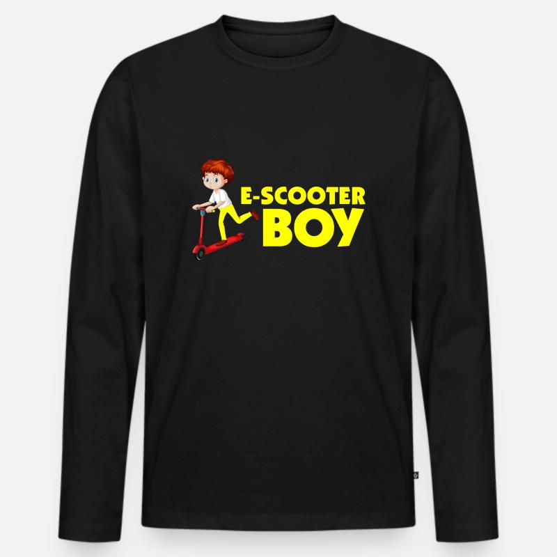 E-Scooter Roller Scooter - Männer Premium Bio Langarmshirt - Schwarz