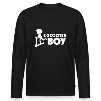 E-Scooter Roller Scooter - T-shirt manches longues Premium bio Homme - noir - Devant - Nico (187cm)