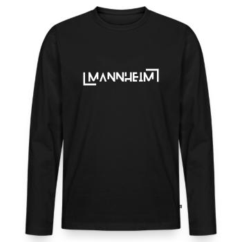 Mannheim Kurpfalz - Männer Premium Bio Langarmshirt - Schwarz - Vorne - Nico (187cm)