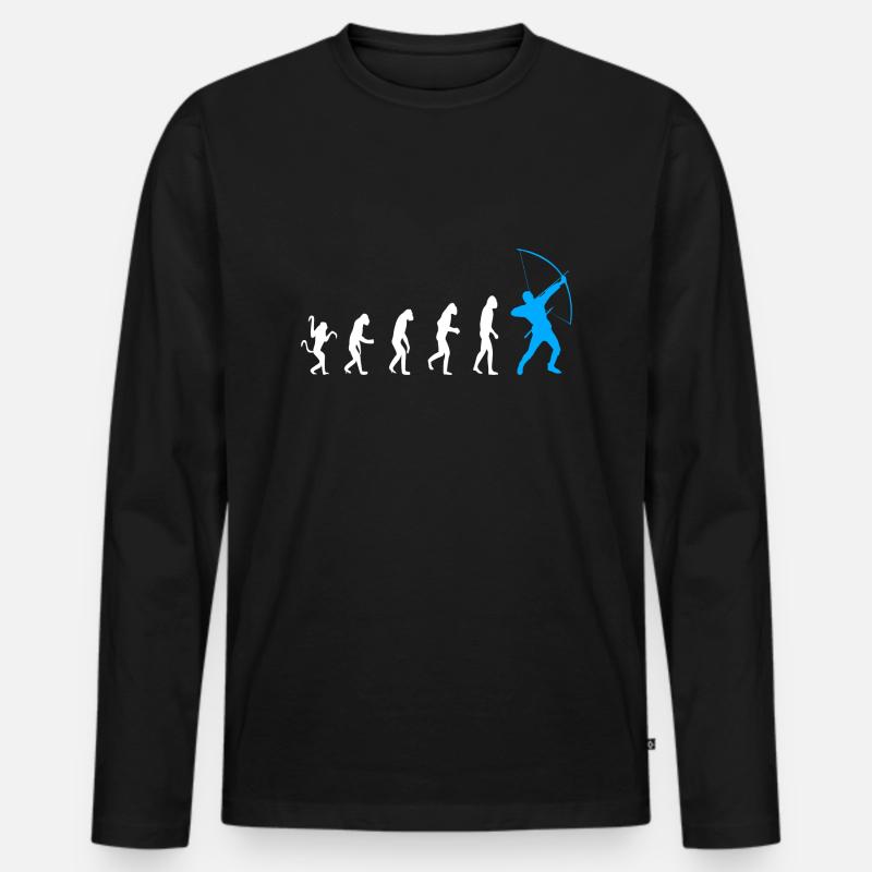 Archery Evolution Archer - Men's Premium Organic Long Sleeve Shirt - black