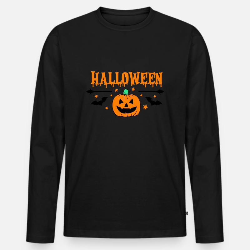 halloween - Männer Premium Bio Langarmshirt - Schwarz