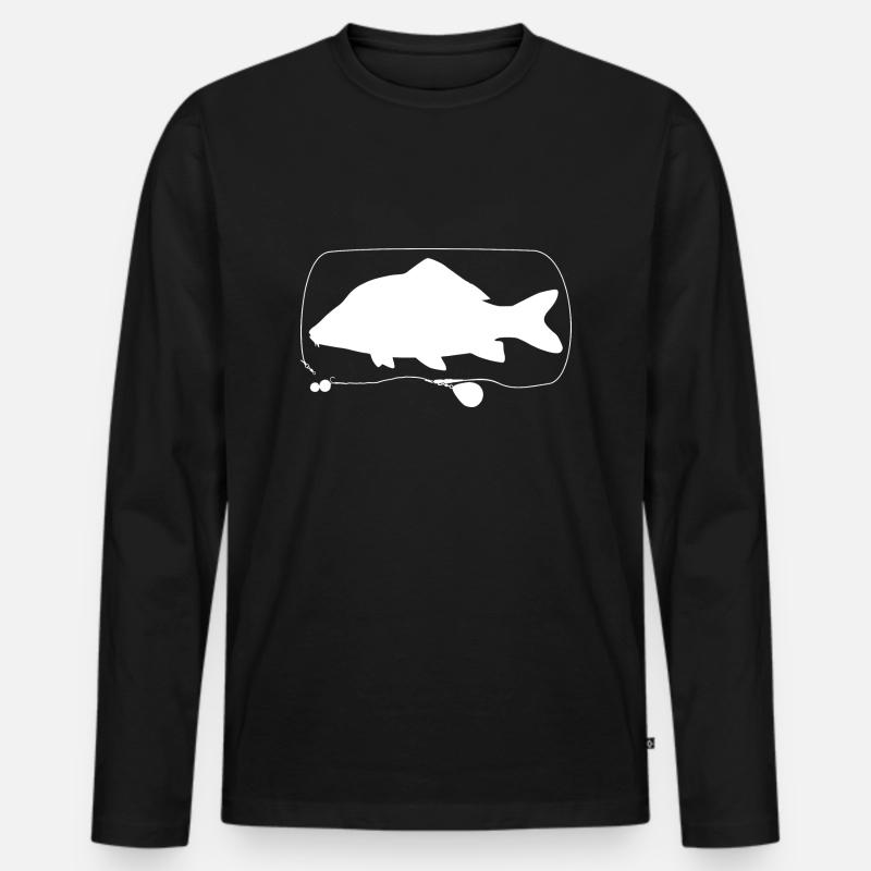Karpfen - Männer Premium Bio Langarmshirt - Schwarz