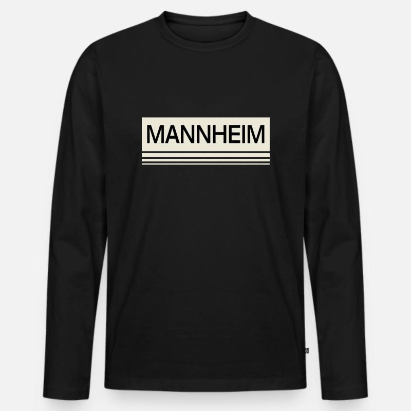 Mannheim Monnem Mannheimat - Männer Premium Bio Langarmshirt - Schwarz