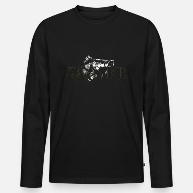 fishing2 - Männer Premium Bio Langarmshirt - Schwarz