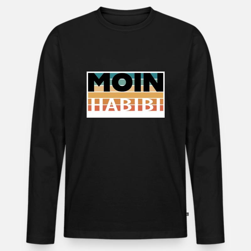 Moin Habibi - Männer Premium Bio Langarmshirt - Schwarz