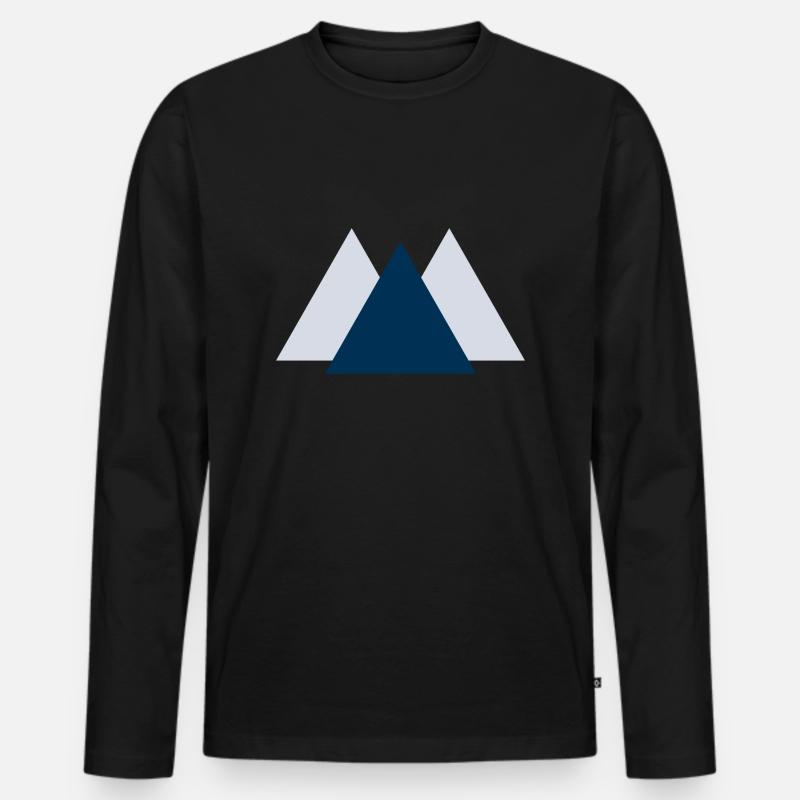Geometric Peaks - Männer Premium Bio Langarmshirt - Schwarz