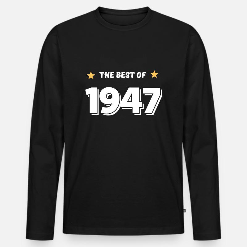 Das Beste von 1947 - Männer Premium Bio Langarmshirt - Schwarz