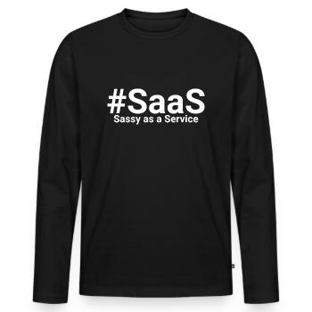 Sassy as a Service SaaS - Männer Premium Bio Langarmshirt - Schwarz - Vorne - Nico (187cm)