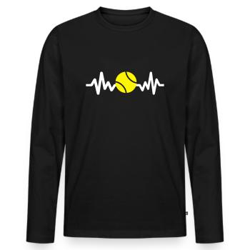 j'aime le tennis, tennisman, tenniswoman - T-shirt manches longues Premium bio Homme - noir - Devant - Nico (187cm)