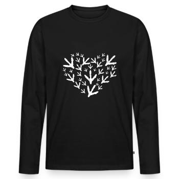 Chemise coeur de poulet - T-shirt manches longues Premium bio Homme - noir - Devant - Nico (187cm)