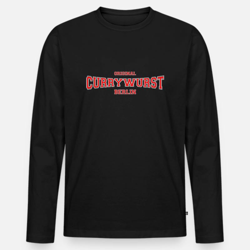 Original Currywurst Berlin - Männer Premium Bio Langarmshirt - Schwarz