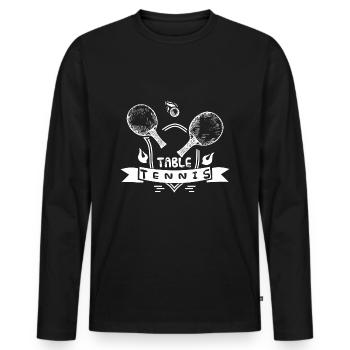 tennis de table 47 table - T-shirt manches longues Premium bio Homme - noir - Devant - Nico (187cm)