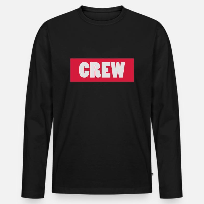 crew - Männer Premium Bio Langarmshirt - Schwarz