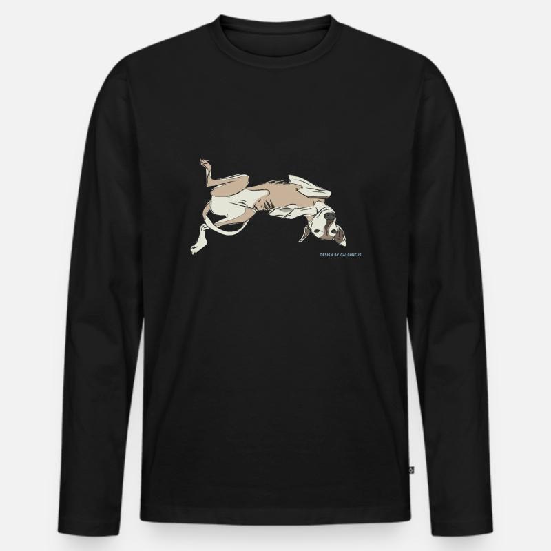 galgoneus design 5 - Männer Premium Bio Langarmshirt - Schwarz