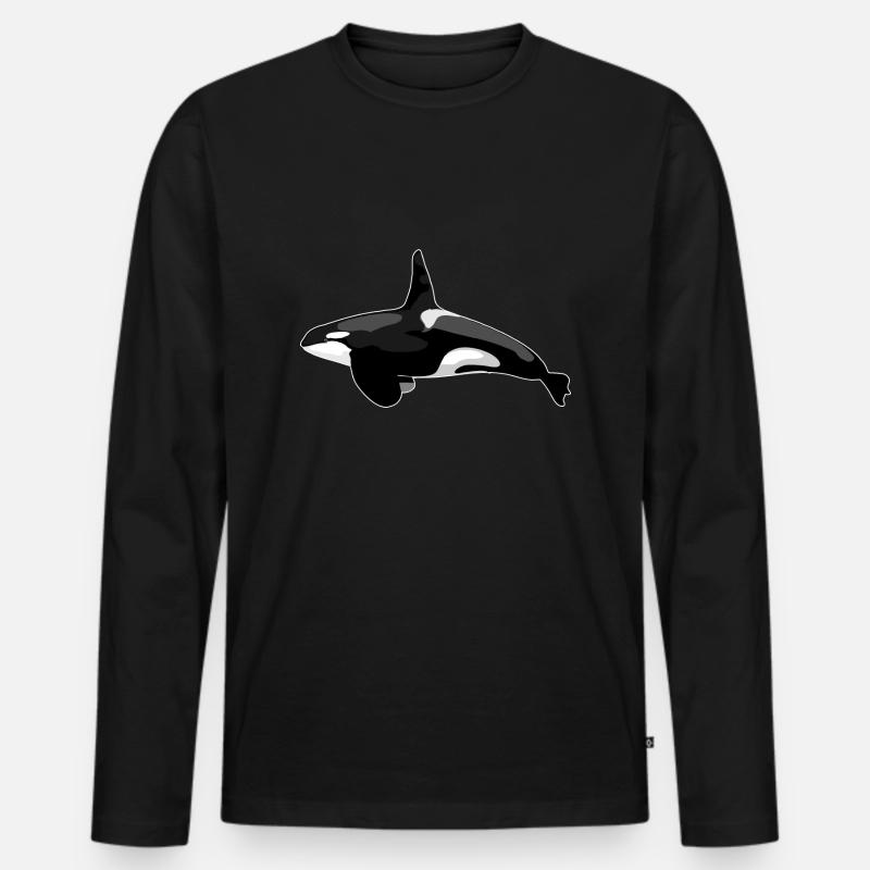 Orca - Männer Premium Bio Langarmshirt - Schwarz