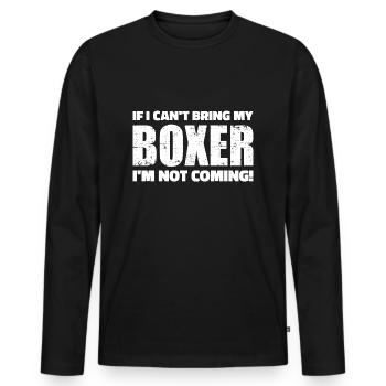 Boxer - T-shirt manches longues Premium bio Homme - noir - Devant - Nico (187cm)