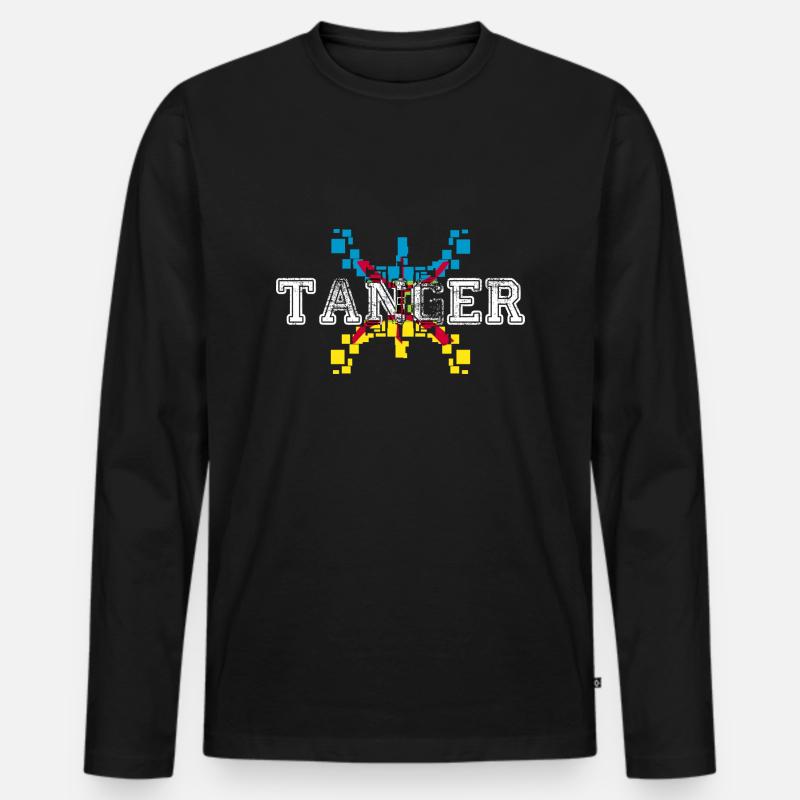 Tangier - Männer Premium Bio Langarmshirt - Schwarz