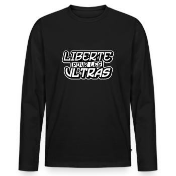 Freedom for Ultras - Men's Premium Organic Long Sleeve Shirt - black - Front - Nico (187cm)