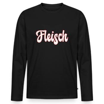 Fleisch - Männer Premium Bio Langarmshirt - Schwarz - Vorne - Nico (187cm)