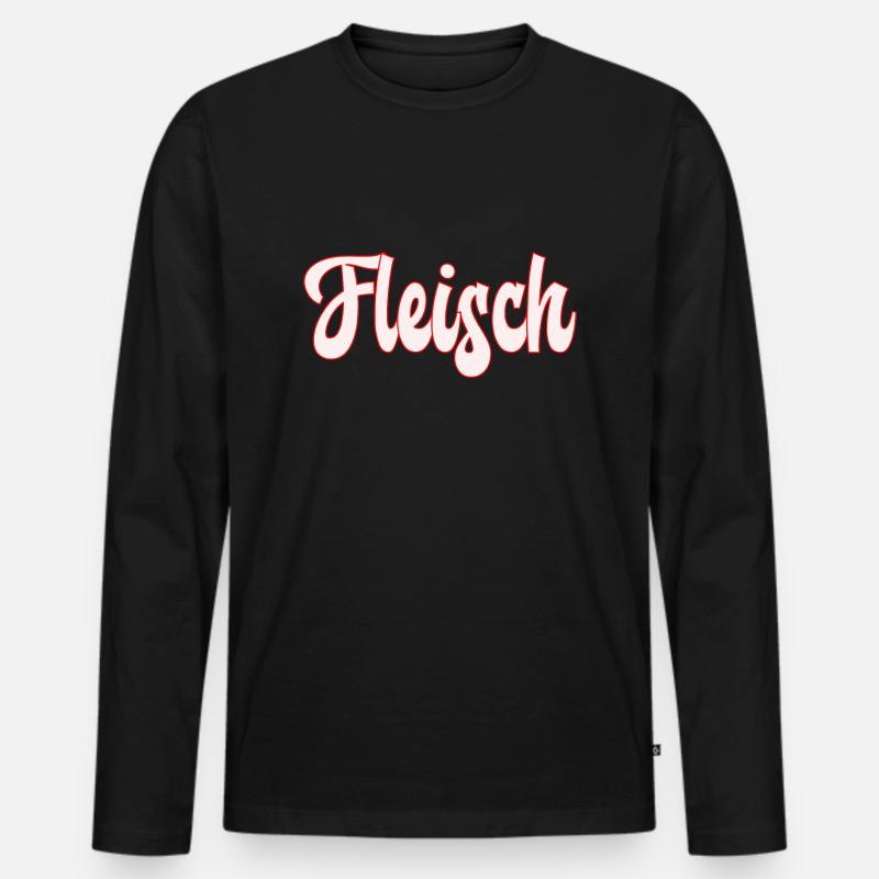 Fleisch - Männer Premium Bio Langarmshirt - Schwarz