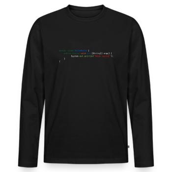 Java Bonjour Monde - T-shirt manches longues Premium bio Homme - noir - Devant - Nico (187cm)