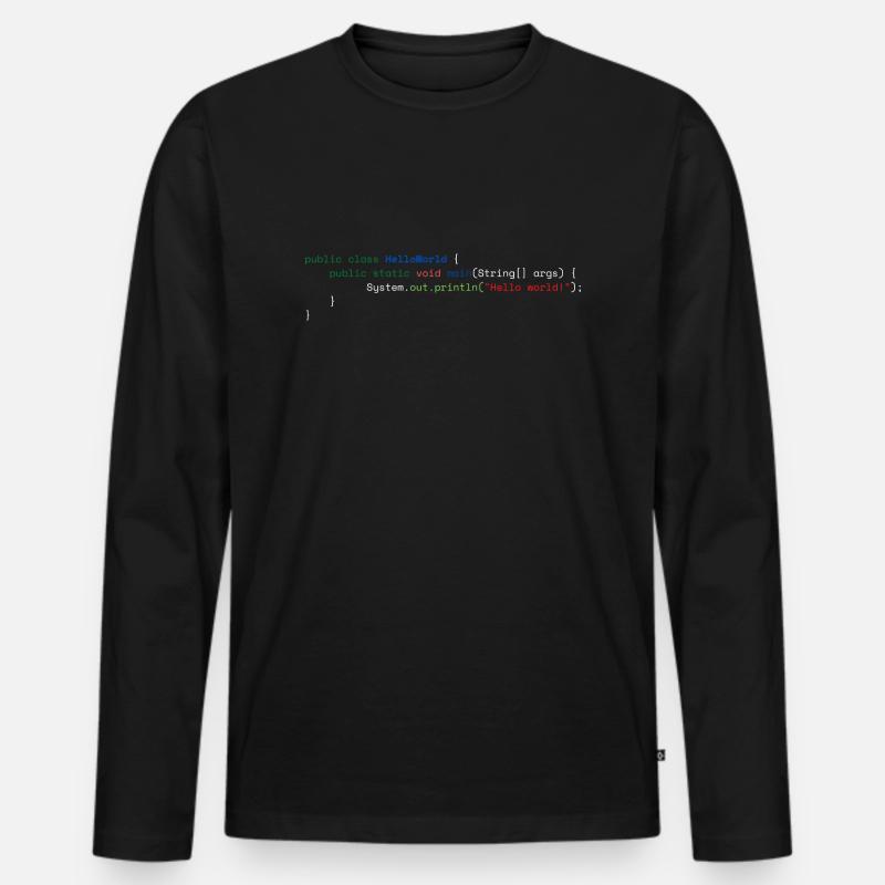 Java Hello World Männer Premium Bio Langarmshirt