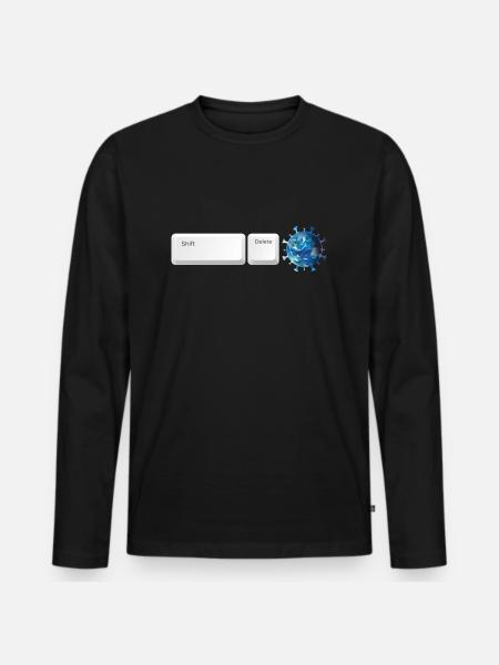 Shift Delete Covid Forever - Men's Premium Organic Long Sleeve Shirt - black