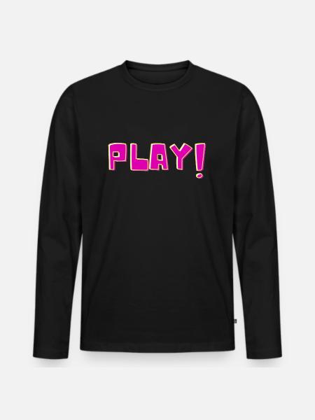 Play - Männer Premium Bio Langarmshirt - Schwarz