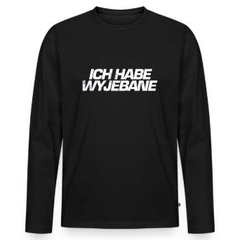 Ich habe Wyjebane - Männer Premium Bio Langarmshirt - Schwarz - Vorne - Nico (187cm)