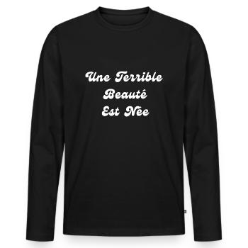 Une Terrible Beauté Est Née - T-shirt manches longues Premium bio Homme - noir - Devant - Nico (187cm)