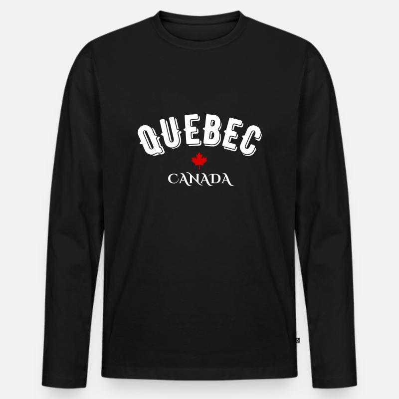 Québec Kanada - Männer Premium Bio Langarmshirt - Schwarz