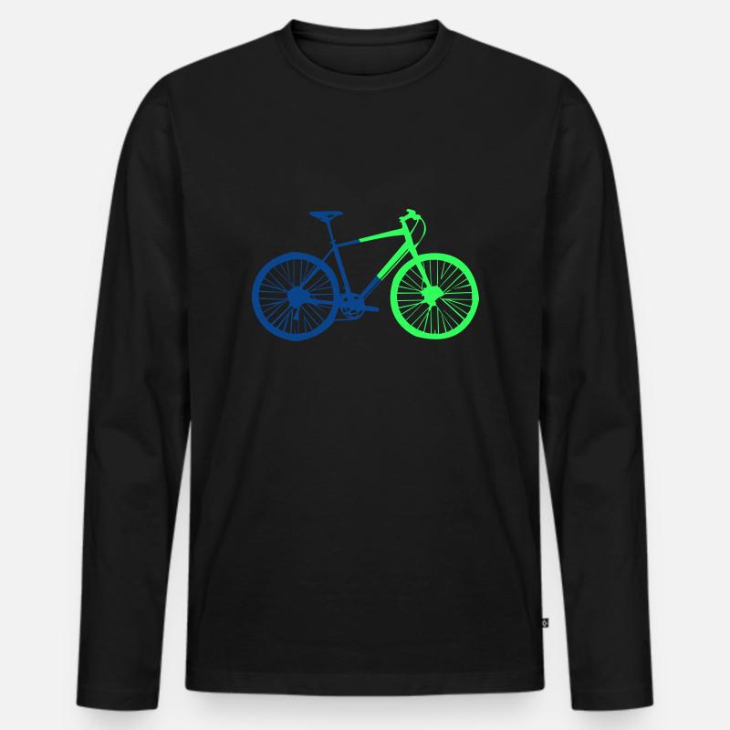 bicycle silhouette 2 - Männer Premium Bio Langarmshirt - Schwarz