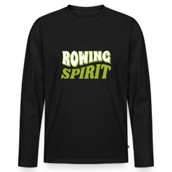 Rowing Spirit - Rudern - Ruderer - Ruderin - Männer Premium Bio Langarmshirt - Schwarz - Vorne - Nico (187cm)