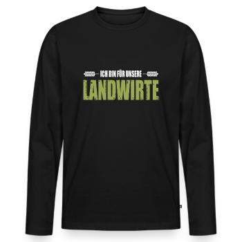 Bauerndemo Ich Bin Für Unsere Landwirte Demo - Männer Premium Bio Langarmshirt - Schwarz - Vorne - Nico (187cm)