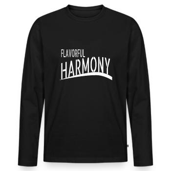 gift idea creating unity unity and collaboration - Men's Premium Organic Long Sleeve Shirt - black - Front - Nico (187cm)