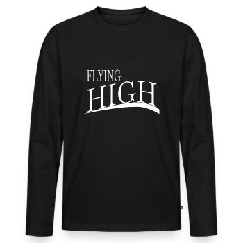 sayings sky watching commercial pilot awesome - Männer Premium Bio Langarmshirt - Schwarz - Vorne - Nico (187cm)