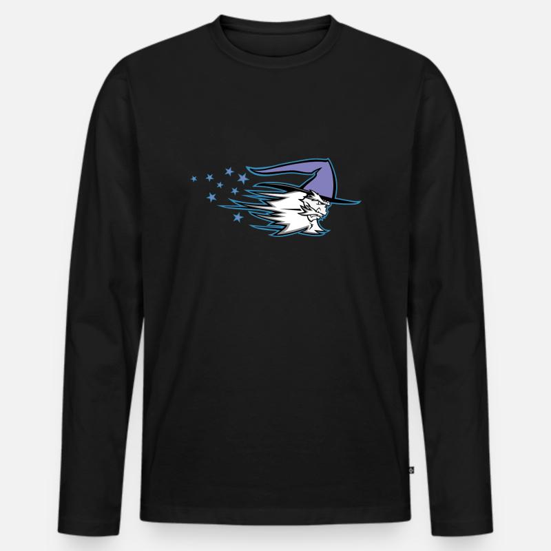 wizard - Männer Premium Bio Langarmshirt - Schwarz