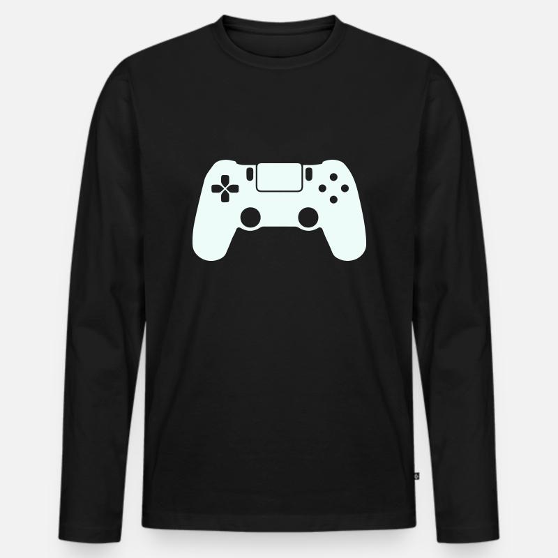 gamepad gamer - Männer Premium Bio Langarmshirt - Schwarz