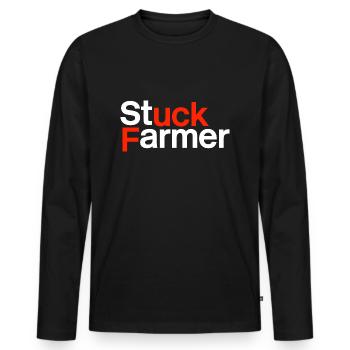 uk Politics starmer - Men's Premium Organic Long Sleeve Shirt - black - Front - Nico (187cm)
