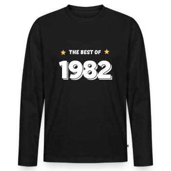Best of 1982 - T-shirt manches longues Premium bio Homme - noir - Devant - Nico (187cm)